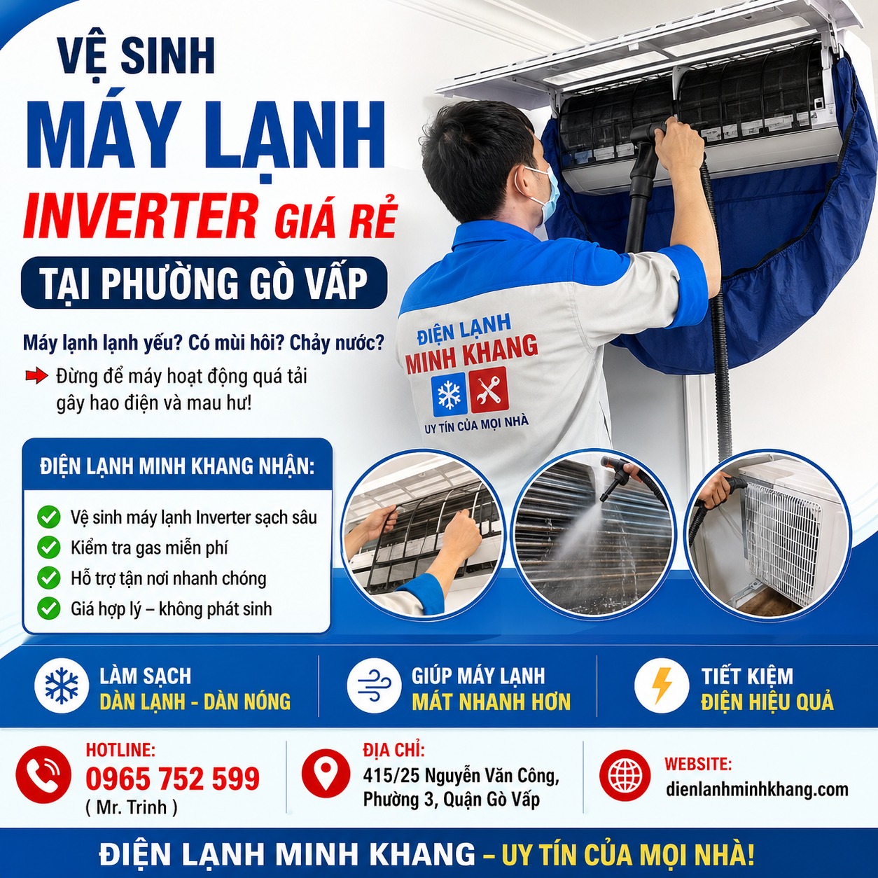 Vệ Sinh Máy Lạnh Inverter Giá Rẻ Tại Phường Gò Vấp – Giải Pháp Tiết Kiệm Điện Và Bảo Vệ Sức Khỏe