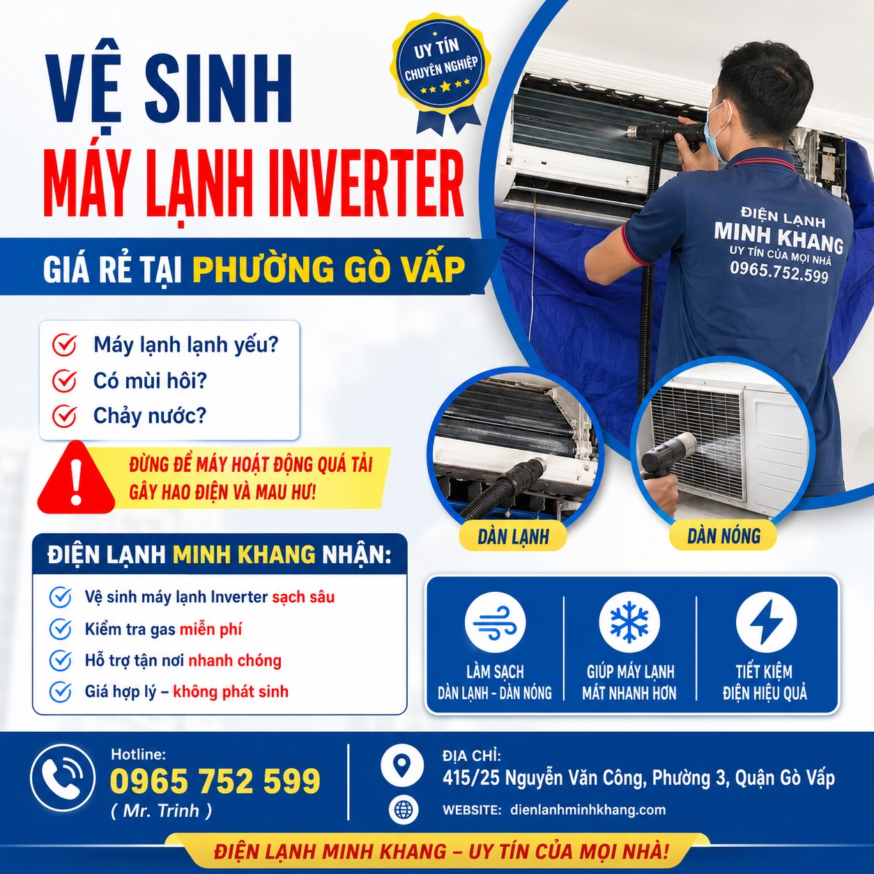 Vệ Sinh Máy Lạnh Inverter Giá Rẻ Tại Phường Gò Vấp – Giải Pháp Tiết Kiệm Điện Và Bảo Vệ Sức Khỏe