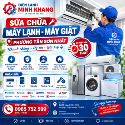 Sửa Máy Lạnh, Máy Giặt Phường Tân Sơn Nhất | Minh Khang