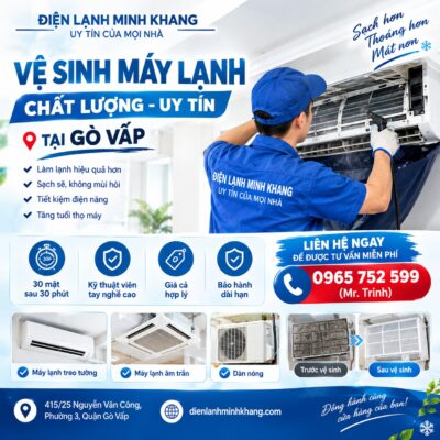 VỆ SINH MÁY LẠNH CHẤT LƯỢNG, UY TÍN TẠI GÒ VẤP – ĐIỆN LẠNH MINH KHANG